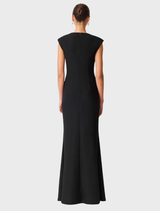 Veda Boatneck Sequin Gown - Black