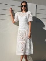 Crazy In Lace Dress - White