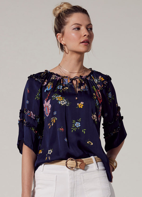 Gala Blouse - Indigo Multi