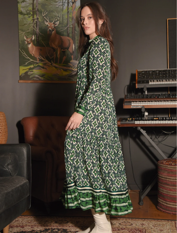 Dressing Game dress -  Green Geo