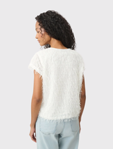 Novelty Fringe Top - Off White