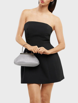 Mimi Ball Mesh Frame Bag - Silver