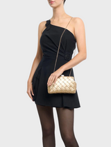 Quinn Woven Clutch - Gold