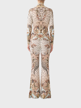 High Waisted Flared Trouser - Aranjuez Animalia
