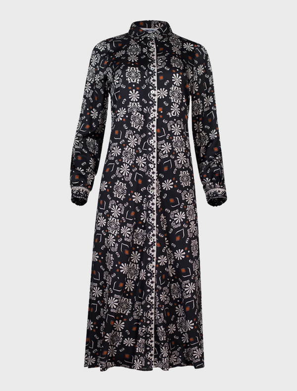 Theodora Dress - Black Multi