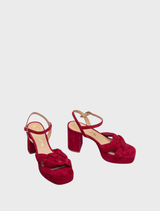 Sandal With a Braided Vamp - Cranberry
