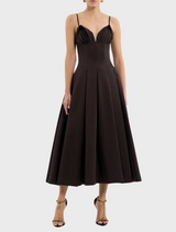 Saskia Midi Dress - Chocolate