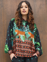 Behind Her Back Shirt - Leopard Stripe