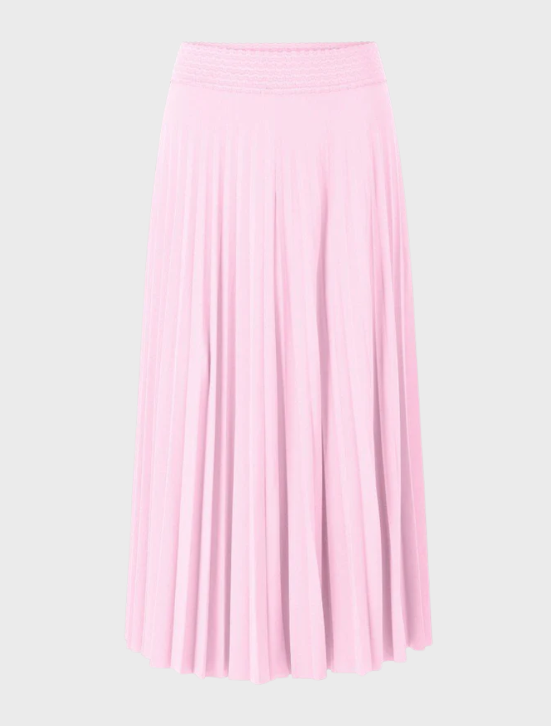 Pleated Skirt With Elastic Waistband - Spring Blush