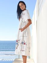 Ring A Ring A Posie Dress - White