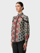 Astrid Cotton Silk Placement Contrast Panel Shirt - Country Tapestry