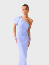Olenna Puff Sleeve Midi Dress - Blue