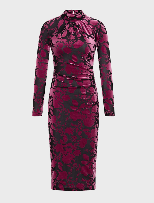 Emily Dress - Fuschia-Black