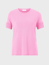 T-shirt With Ribbed Cuffs - Bubblegum Pink