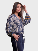 Opaline Top - Indigo Multi