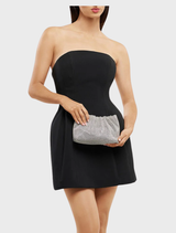 Jessie Crystal Mesh Pouch - Silver
