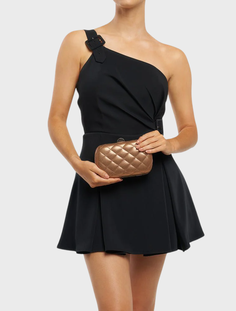 Zoey Quilted Clutch - Copper