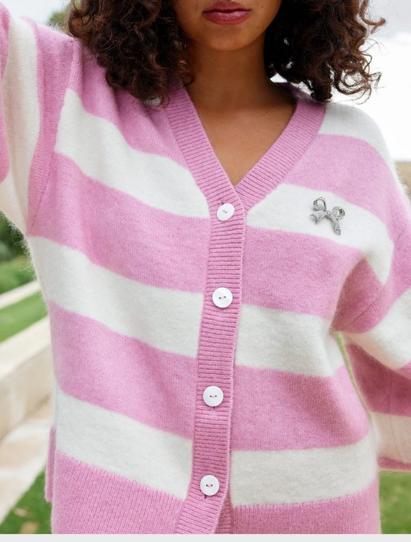 Agnes Cardi - Peony/antique Stripe