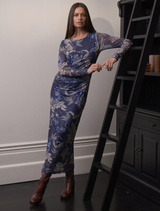 Casella Mesh Dress - Denim Multi