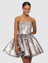 Skye Sequin Bustier Mini Dress - Metallic
