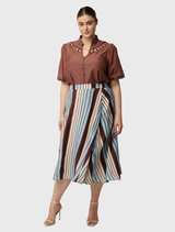 Iris Viscose Blend Skirt - Iridescent Stripe