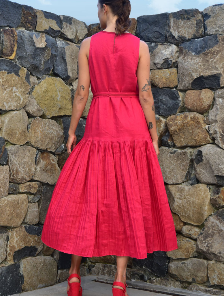 Pleat & Tidy Dress - Rose