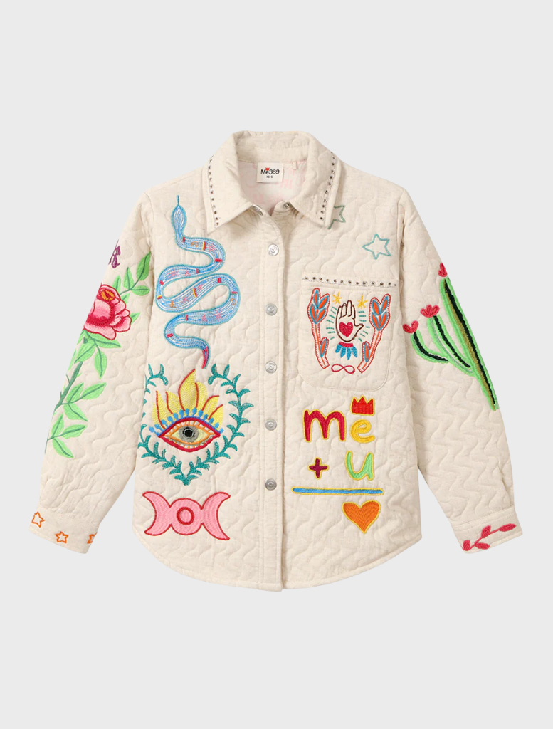 Alicia EMB Jacket - Natural