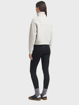 Lounge Cropped Half Zip - Grey Marl