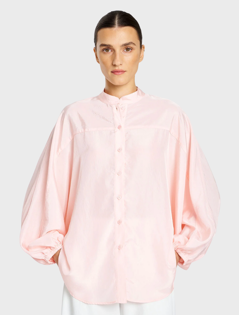 Tumbled Taffeta Billow Blouse - Fondant