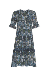 Lucca Midi Dress - Indigo multi