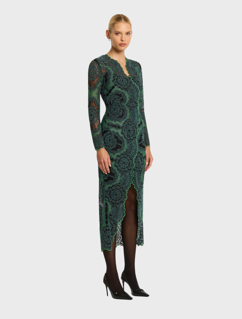Alexa V-Neck - Emerald-Black