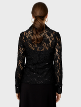 Women's LS Knit Blouse - Black