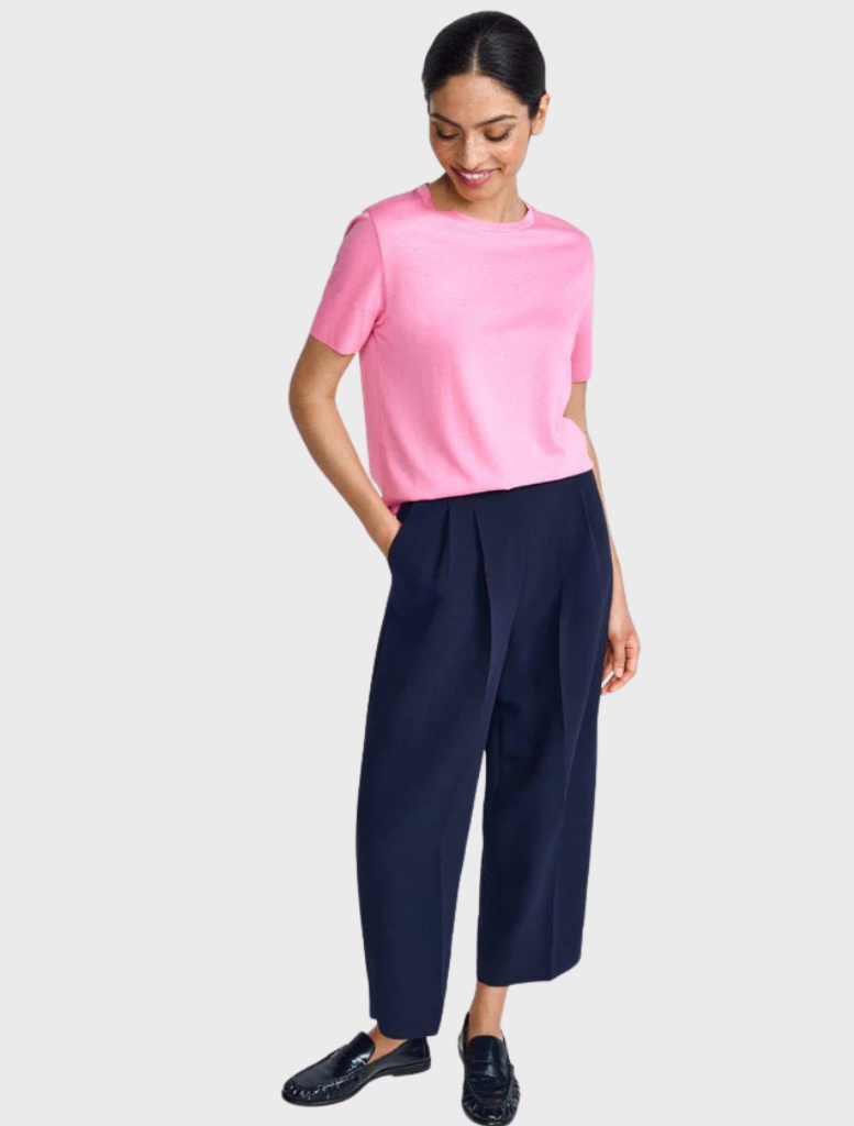 T-shirt With Ribbed Cuffs - Bubblegum Pink