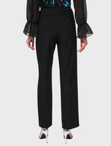 Wide-Leg Pull-On Pants - Black