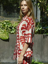 In The Know Top - Red/Natural