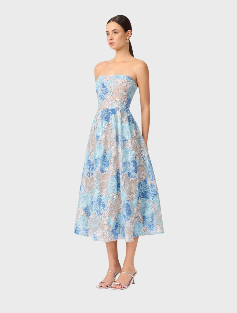 Leonie Cocktail Midi Dress - Blue