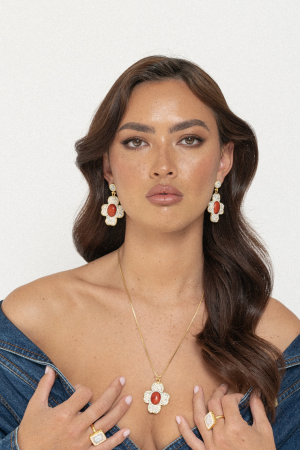 Pippa Earrings – Coral