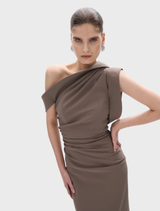 Rowana One Shoulder Gown - Slate