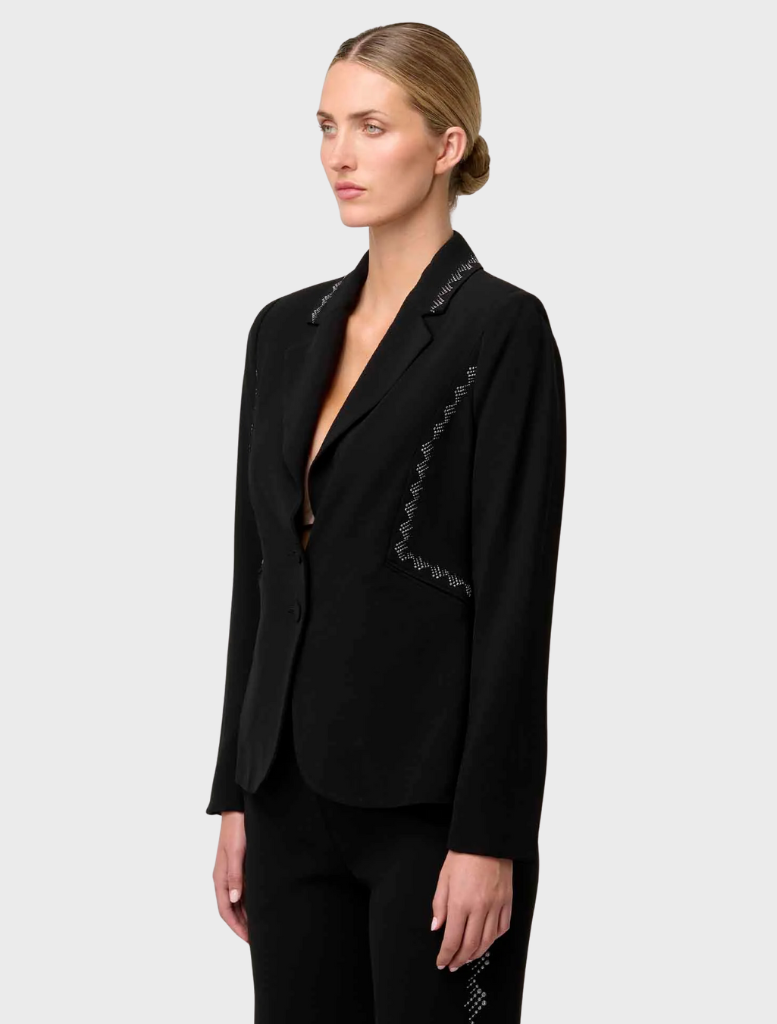 Elvira Viscose Stretch Crepe Blazer - Onyx