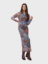 Byzantium Mesh Dress - Indigo Multi