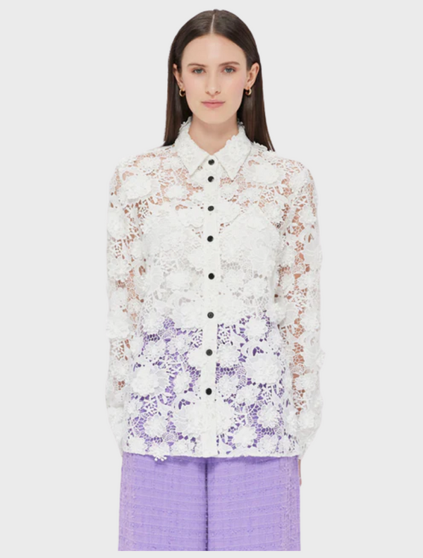 Sabrina Lace Shirt - Snow