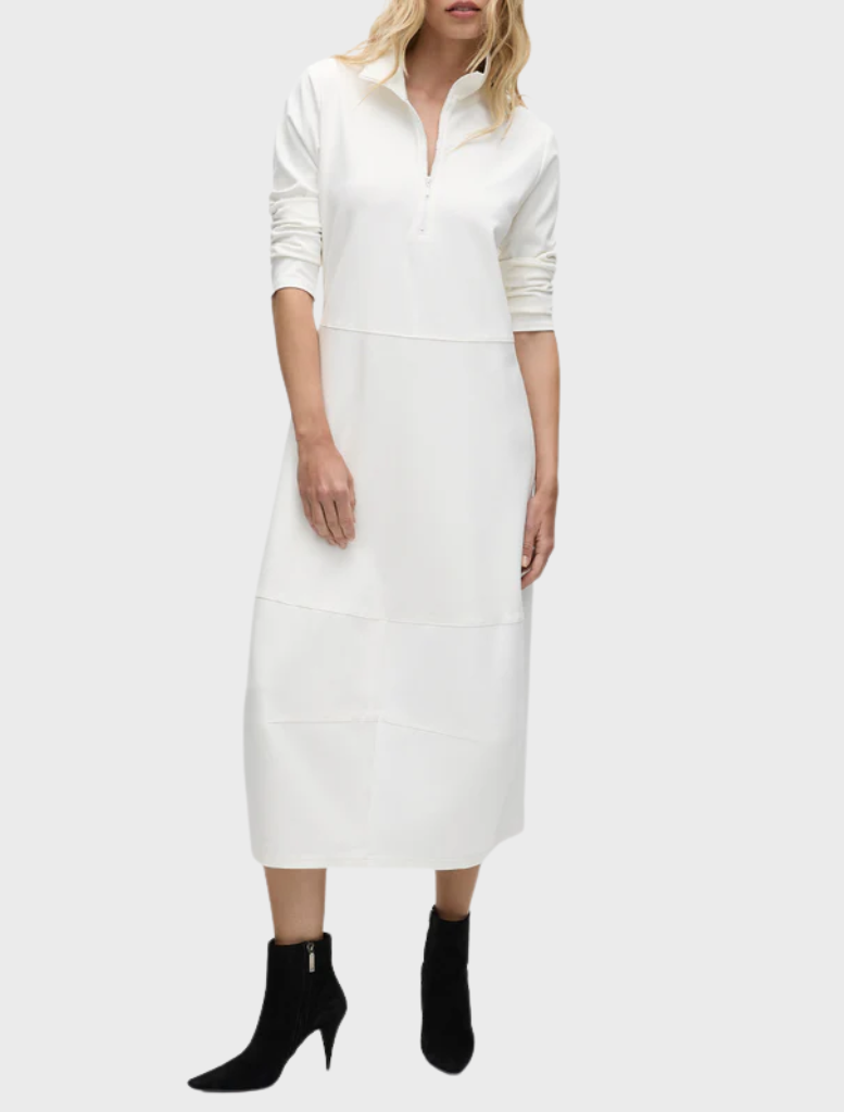 Zip Cone Dress - Winter White