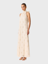 Vessia Halter Neck Maxi Dress - Cream