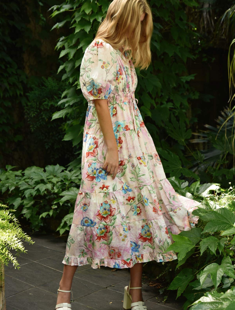 Ruche Around Dress - Pink