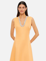 Nicola Embellished Midi Dress - Ochre