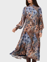 Byzantium Midi Dress - Indigo Multi