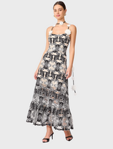 Jolie Midi Dress - Black/White