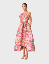 Floralie Strapless Gown - Pink Floral