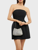 Jessie Crystal Mesh Pouch - Silver