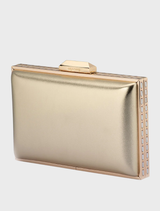 Sammi Crystal Frame Clutch - Gold